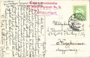 1915 Gyula, Református templom, megyeháza. Leopold nyomda kiadása + "K. und K. Ersatzbataillon ...