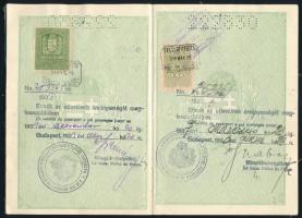 1931-1937 Magyar Királyság fényképes útlevele magánhivatalnok részére, bejegyzésekkel