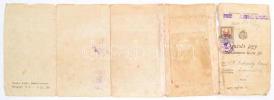 1919 Fényképes igazolójegy mezőhegyesi tisztviselőnő részére, 1919. V. 31. kiállítással, 'Magya...