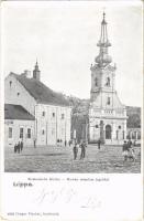 1901 Lippa, Lipova; Román templom, takarékpénztár / Romanian church, savings bank (EK)