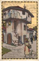 1913 Bakar, Szádrév, Bukar, Bukkari, Buccari; Türkisches Haus. Oesterreichische Adria Ausstellung Officielle Postkarte A14. Kilophot GMBH / Austrian Adria Expo, Turkish house, litho s: Kalmsteiner (EB)