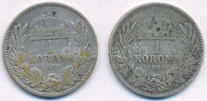 1893-1895. 1K Ag "Ferenc József" (2x) T:3
Adamo K5