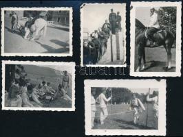 cca 1930 Katonai életképek a Horthy-korszakból (Örkénytábor, Jutas tábor), 10 db fotó, 6×4 és 6,5×9 cm közötti méretekben