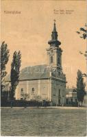 1907 Nagykárolyfalva, Károlyfalva, Karlsdorf, Banatski Karlovac; Római katolikus templom. W. L. 1226. / Röm. kath. Kirche / Catholic church