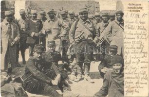 1915 Gefangene französische Soldaten / WWI German and Austro-Hungarian K.u.K. military, soldiers with French POWs (prisoners of war) (fa)