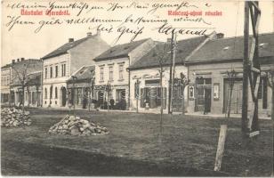 1910 Arad, Újarad; Rákóczi utca, Weil Alajos és West Antal üzlete. Kapható Mayr Lajos-féle papírkereskedésben / street, shops