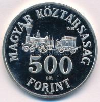 1991. 500Ft Ag "Széchenyi István" tokban T:PP felületi karc Adamo EM122