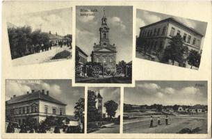 Szőgyén, Szölgyén, Svodín, Seldin; Római katolikus templom és iskola, Fő tér, utca / church and school, main square, street (EK)