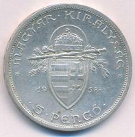 1938. 5P Ag "Szent István" kapszulában T:1- Adamo P8.1