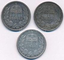 1915KB 1K Ag "Ferenc József" (3x) T:1-,2 ph., patina
Adamo K5.1