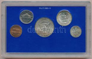 Amerikai Egyesült Államok 1964. 1c-1/2$ (5xklf) forgalmi sor, sérült, lezárt plasztiktokban T:1-,2 
...