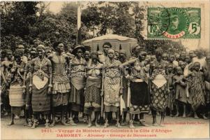 Abomey, Voyage du Ministre des Colonies á la Cote dAfrique, Groupe de Danseuses/ Travel of the Minister of the Colonies to the Cote dAfrique, group of dancers, African folklore
