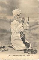 Türke. Vorbereitung zum Gebet V. / Turkish folklore, Preparation for prayer (creases)
