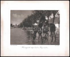 cca 1916 Huszárgyerek itatja a lovát a Búg vizében, az Érdekes Újság háborús albumából, jó állapotban, 28×35 cm