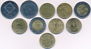 Olaszország 1974-1999. 100L-500L (10xklf) T:1-,2 Italy 1974-1999. 100 Lire - 500 Lire (10xdiff) C:1-,2