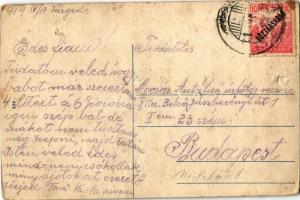 1919 Várgedefürdő, Kúpele Hodejov;  várrom / castle ruins (lyuk / hole)