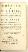 Barré. De M. Theatre de M. de Piis. Tome second. Londres, 1785. Korabeli aranyozott egészbőr kötésben. sérült.