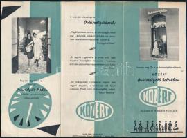 cca 1960 KÖZÉRT Önkiszolgáló Bolt fényképes kihajtható reklámkiadványa az önkiszolgálás előnyeiről