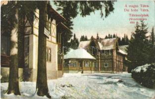 1914 Tátraszéplak, Tatranska Polianka, Westerheim (Magas-Tátra, Vysoké Tatry); szálloda télen. Divald Károly műintézete 1862-1908. / hotel in winter (kopott sarok / worn corner)