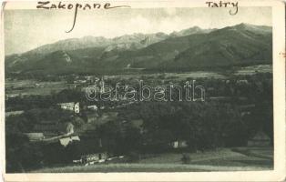 1922 Zakopane (Tatry), Widok ogólny z drogi na Gubalówke. Fot. T. Zwolinski (crease)