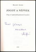 Maczó Ágnes: Jogot a népnek. Bp., 1994., Inter Leones. Kiadói papírkötés. Dedikált