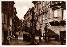 Montepulciano, Via Roma / street view, statue, automobile, photo