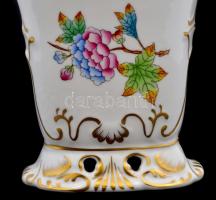 Herendi Viktória mintás vázácska. Kézzel festett, jelzett, hibátlan 11,5 cm