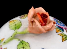 Herendi Viktória mintás bonbonnier. Kézzel festett, jelzett, hibátlan m: 8 cm