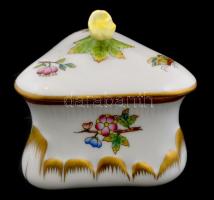 Herendi Viktória mintás bonbonnier. Kézzel festett, jelzett, hibátlan m: 8 cm