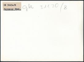 cca 1969 Ferenczy Béni (1890-1967) szobrászművész otthonában, Gink Károly fotóművész alkotása, hátol...