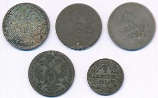 5db külföldi kis ezüstpénz, közte Ausztria 1872. 10kr Ag + Német Államok / Bajorország 1866. 1Kr Ag T:2,2- 5pcs of mixed small silver coins, with Austria 1872. 10 Kreuzer Ag + German States / Bavaria 1866. 1 Kreuzer Ag C:XF,VF
