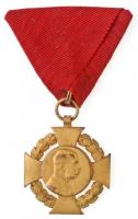 1908. Katonai Jubileumi Kereszt aranyozott Br kitüntetés mellszalagon T:2- Hungary 1908. Diamond Jubilee Cross for the Armed Forces gold plated Br decoration with ribbon C:VF NMK 269.