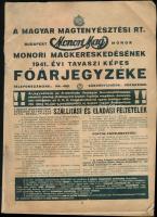 1941 Bp.-Monor, Monori Magkereskedésének 1941. évi tavaszi képes főárjegyzéke, az első lap elvált, az utolsó lap hiányzik, a tűzése hiányzik és a lapok szétválnak, kissé foltos, 94 p.