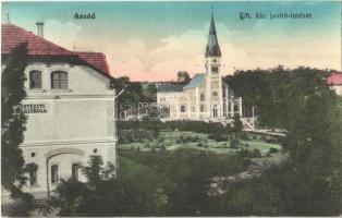 1927 Aszód, M. kir. javító intézet, templom, intézeti ipariskola + BUDAPEST - KELEBIA 18 A vasúti mozgóposta bélyegző