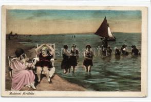 Balatoni fürdőrészlet, fürdőzők