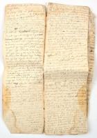 cca 1836-1869 Naplójegyzetek az időjáráson át, a gabonatermésig, születésekkel, halálozásokkal, a ko...