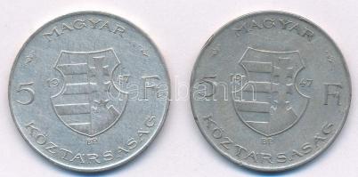 1947. 5Ft Ag "Kossuth" (2x) T:2- patina, ph.
Adamo F8.1