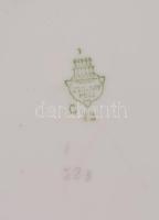 Zsolnay porcelán süteményes tányér, 8 db, matricás, jelzett, kopott, d: 15 cm