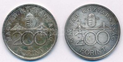 1992. 200Ft Ag "MNB" (2x) T:2,2- patina
Adamo F13