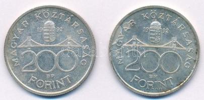 1992. 200Ft Ag "MNB" (2x) T:2 patina
Adamo F13