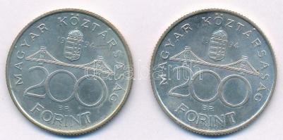 1994. 200Ft Ag "Deák" (2x) T:2 kis patina Adamo F13.1