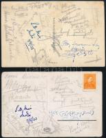 1933 Gödöllő Jamboree 2 db képeslap rajta a résztvevők saját kezű aláírásaival / Autograph signed po...