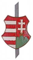 ~1940. Kossuth-címeres festett fém jelvény (26x30mm) T:2