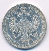 Ausztria 1860A 1Fl Ag "Ferenc József" T:1- apró ph. Austria 1860A 1 Florin Ag "Franz ...