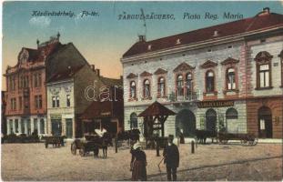 Kézdivásárhely, Targu Secuiesc; Fő tér, Vargha Vilmos és Szabó János üzlete, fodrászterem / main square, shops, hairdresser salon / Piata Reg. Maria (szakadás / tear)