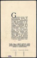 1942 karácsonya harcoló honvédeinké és hozzátartozóiké - emléklap, Bozó Gyula grafikája, 16x10 cm
