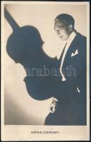 cca 1930 Czeglédy Árpád hegedűművész, fotólap, 13,5×8,5 cm