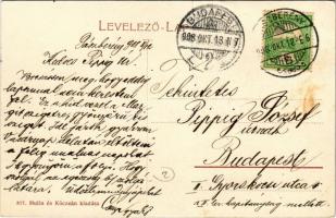 1908 Jászberény, Városligeti híd. Hulin és Kóczeán kiadása