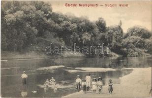 1912 Kesznyéten, Sajó-parti részlet, fürdőző gyerekek