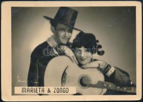cca 1930 Los Zongos, percséttel jelzett fotó Ströminger műterméből, 11,5×16 cm